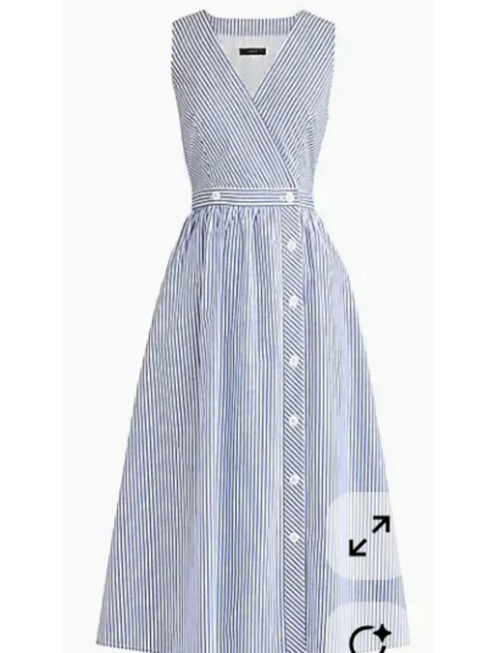 J. Crew Sleeveless Striped Poplin Midi Dress Size 4